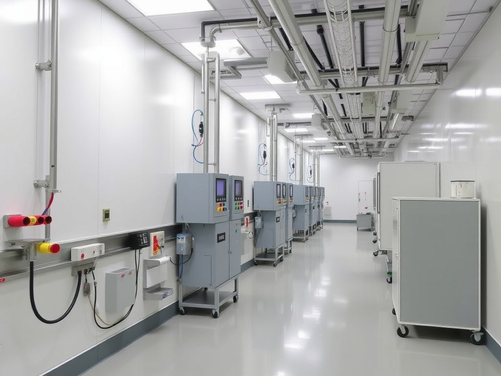 Pharmaceutical cleanroom equipment installation line