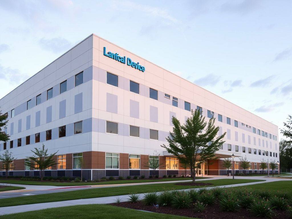 Medical device manufacturing campus exterior